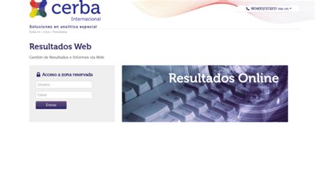 cerba resultados login incorrecto|Log in .